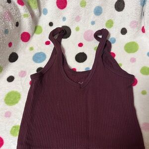 Women's Ribbed Burgundy Tank Top